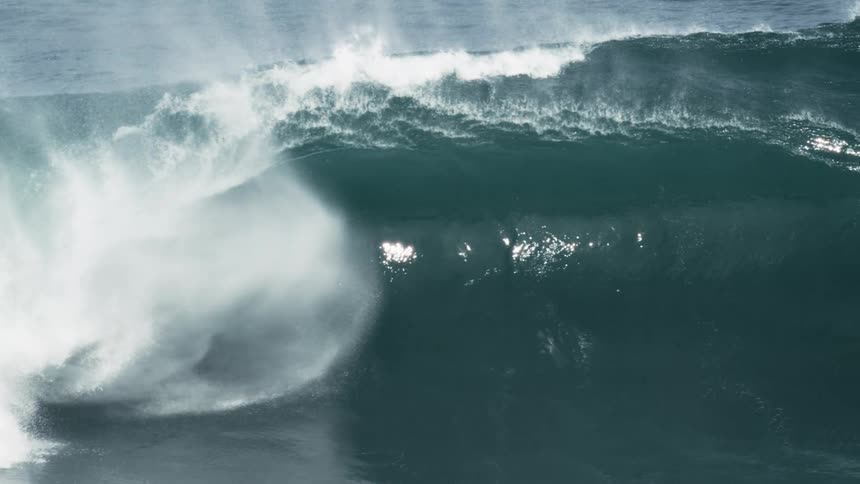 Ocean waves forming in the sea at midday
