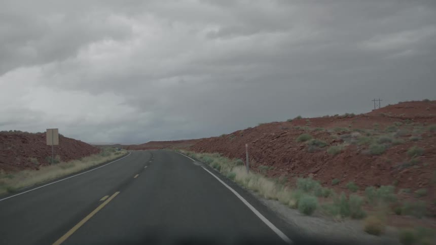 A two lane highway