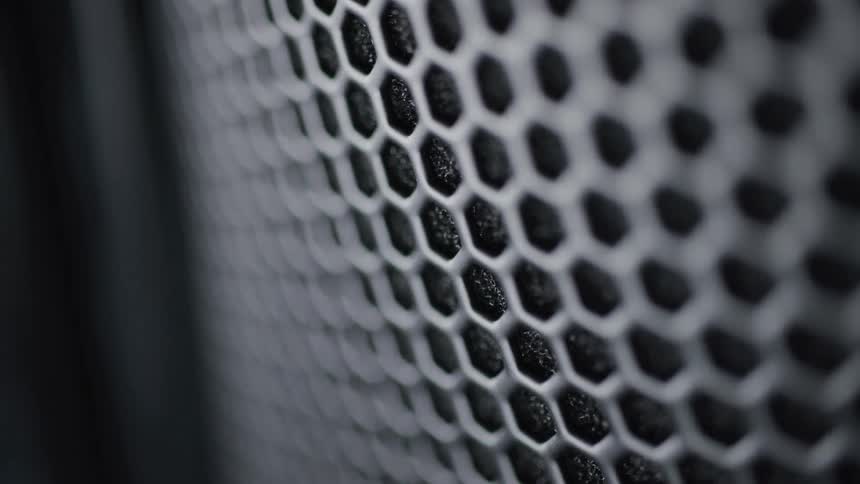 Closeup of an abstract patterned metal grid