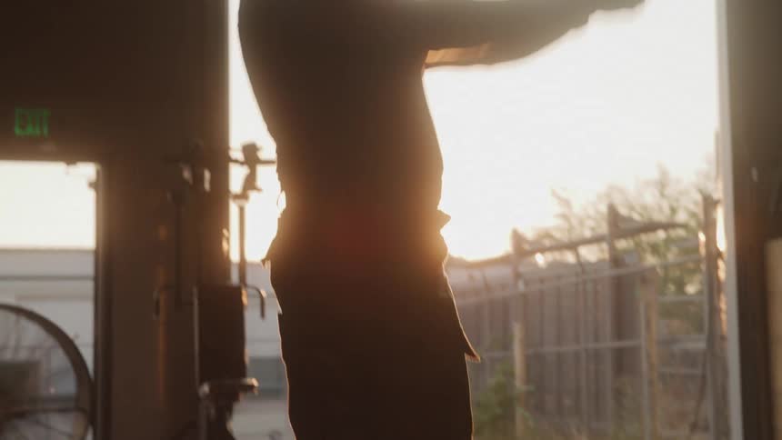 Man training with weights