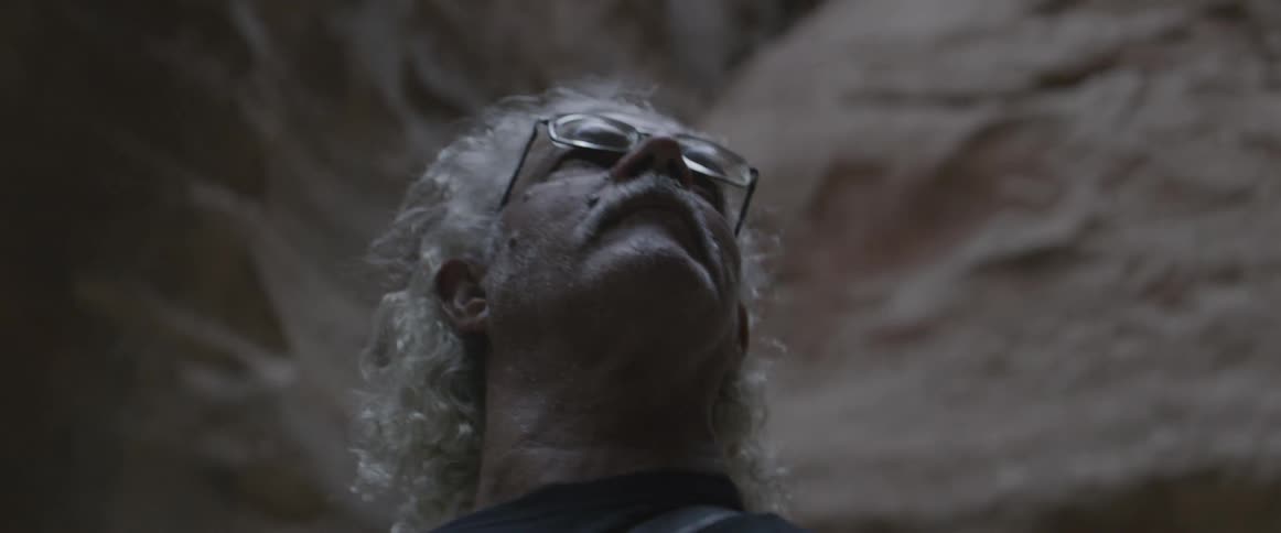 A man looks up to the sky