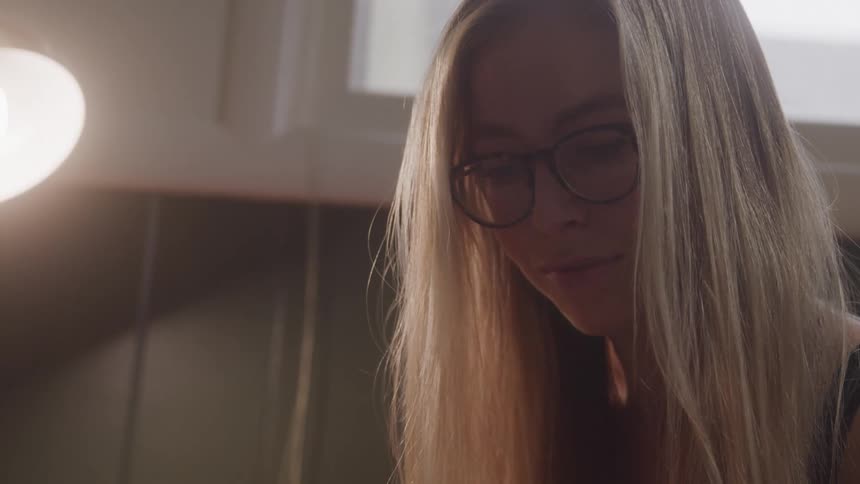 A woman looking down
