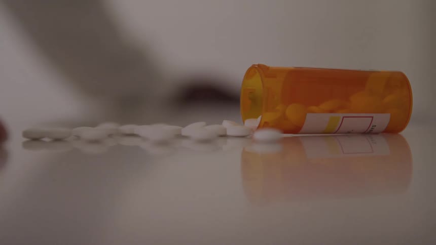 The pills are spilled out all over