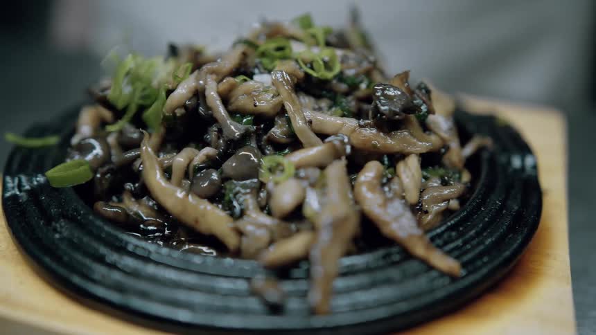 A dish is being prepared