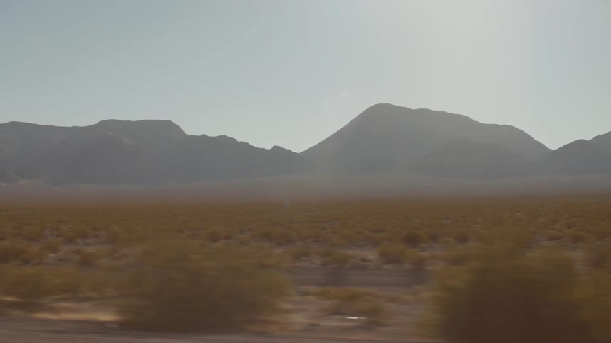 The desert during a hazy day