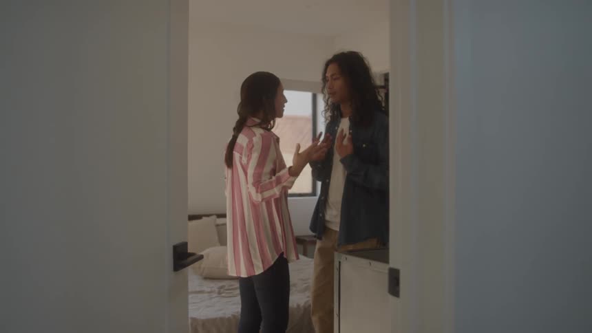 Couple arguing in the bedroom