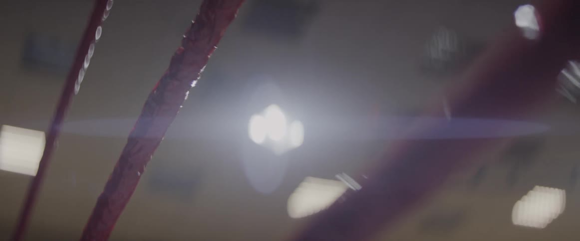 Ropes bounce and sway slightly under bright lights