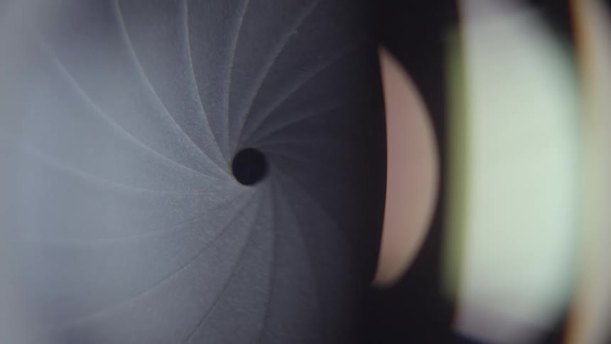 Camera aperture opens and closes
