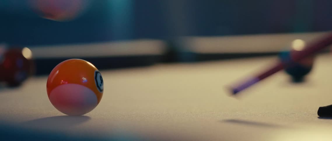 Cue ball hops over the nine ball when hit with the cue