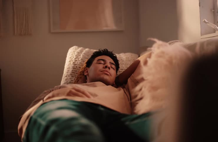 Man lying on the sofa sleeping