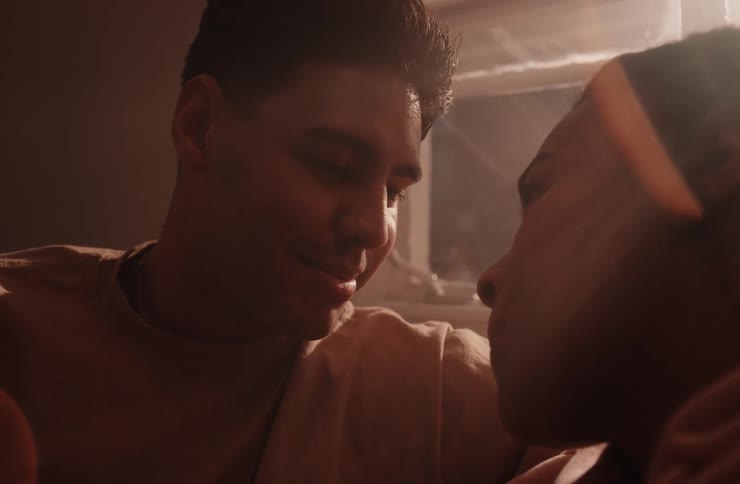 Couple looking at each other romantically
