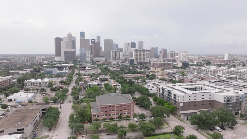 Aerial of a metropolitan city skyline during daytime