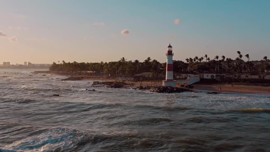 Aerial panorama from a tropical beach lookout point