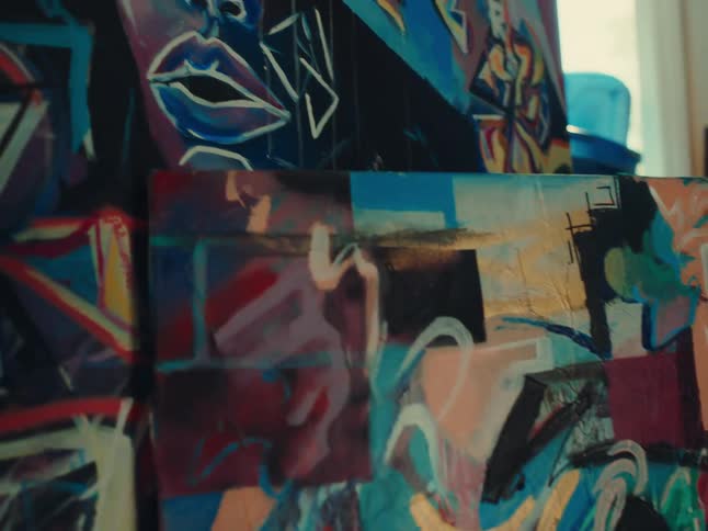 Colorful frames made with spray paint