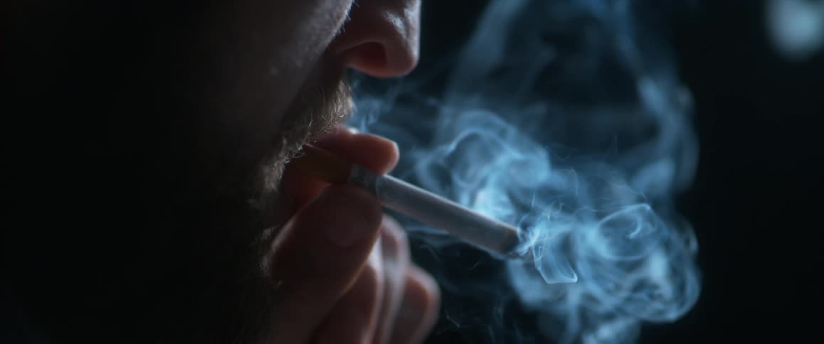 Man smoking a cigarette
