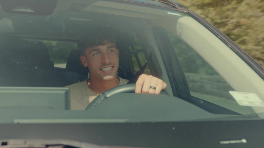 Man driving a car