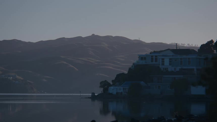 Landscape of houses on the coast by the sea