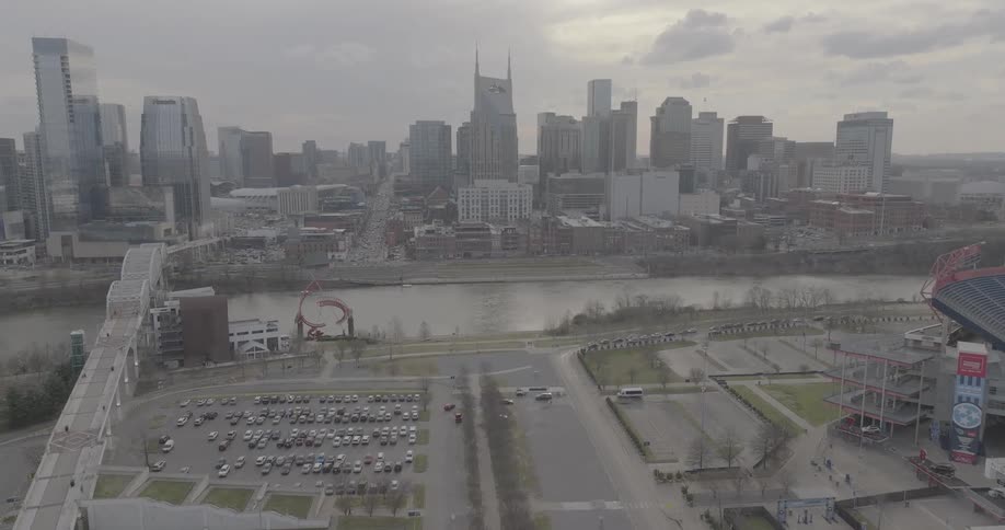 Panorama of a metropolis on the edge of a maritime canal