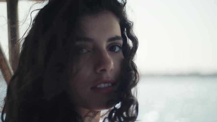Curlyhaired woman