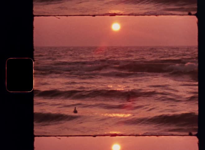 Sun sets over the sea