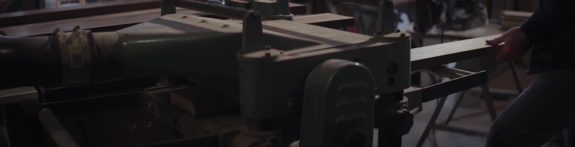 Wood fed through a machine