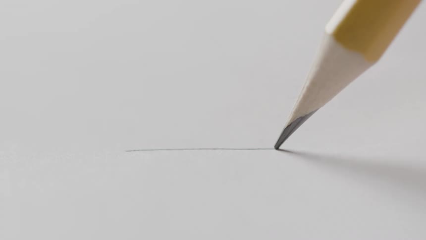 A pencil makes a line on paper