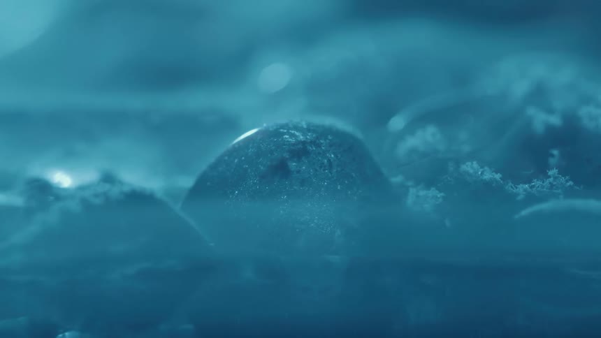 Closeup of abstract ice particles