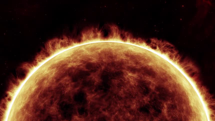 Sunlight in space is completely covered by flames