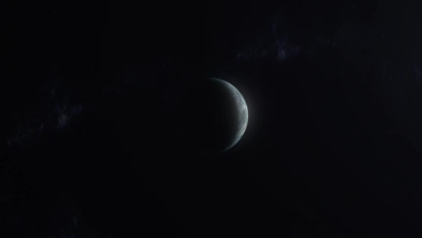 The earth spinning in space