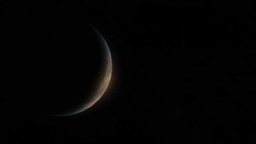 Planet earth in dark space with sun reflection