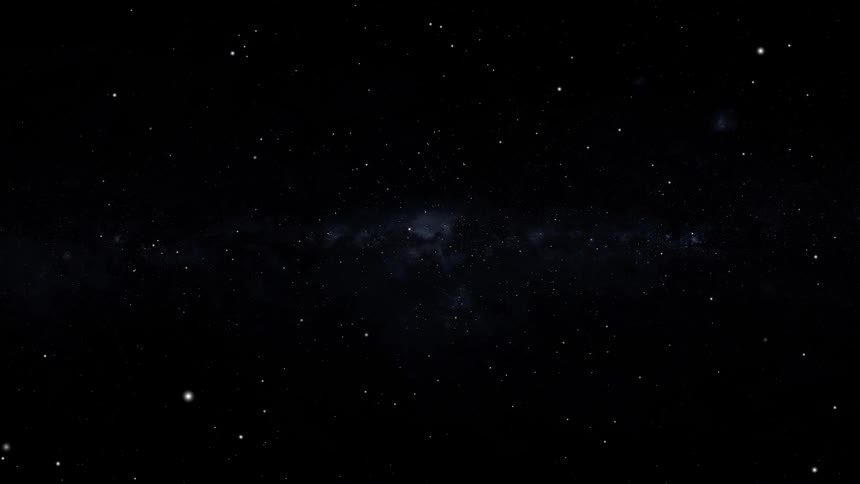Panorama of galaxies in dark space with stars