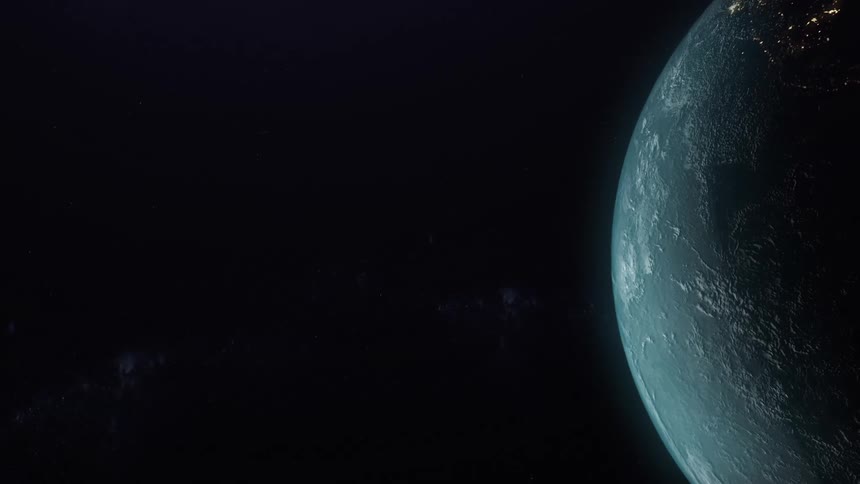 The planet is rotating in space