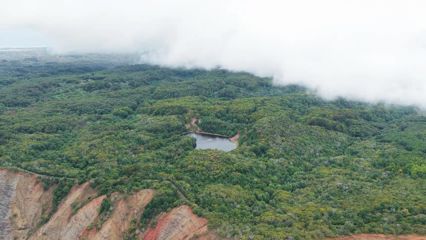 The top of a large cliff