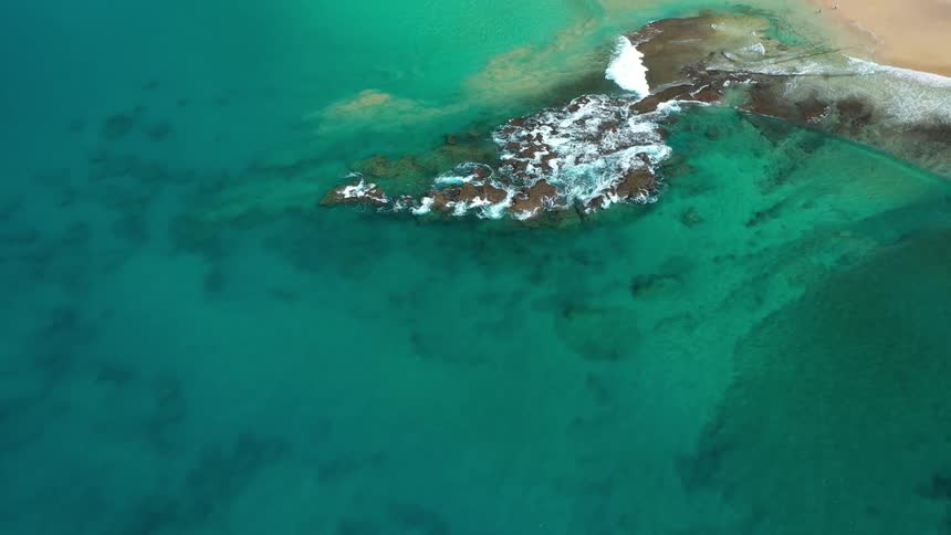 Landscape of a turquoise blue beach