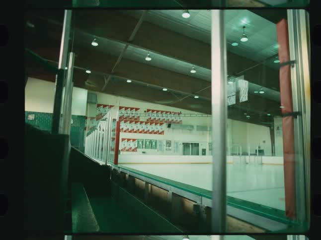 An ice hockey stadium looking empty
