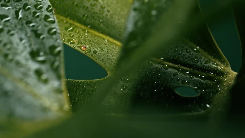 Water droplets on a leaf