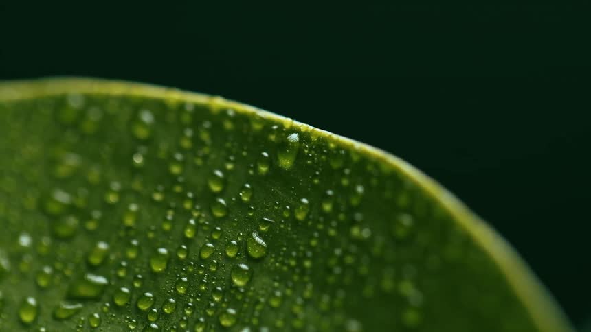 Water droplets on a green flower