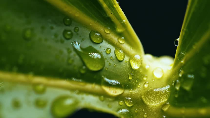 Water droplets on a leaf
