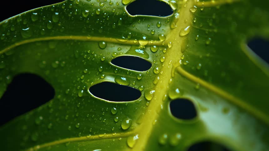 Water droplets on a leaf