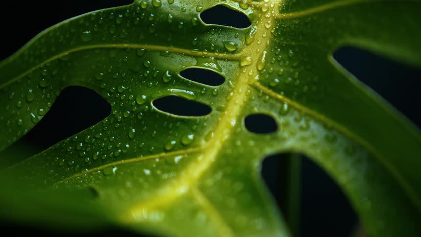 Water droplets on a leaf