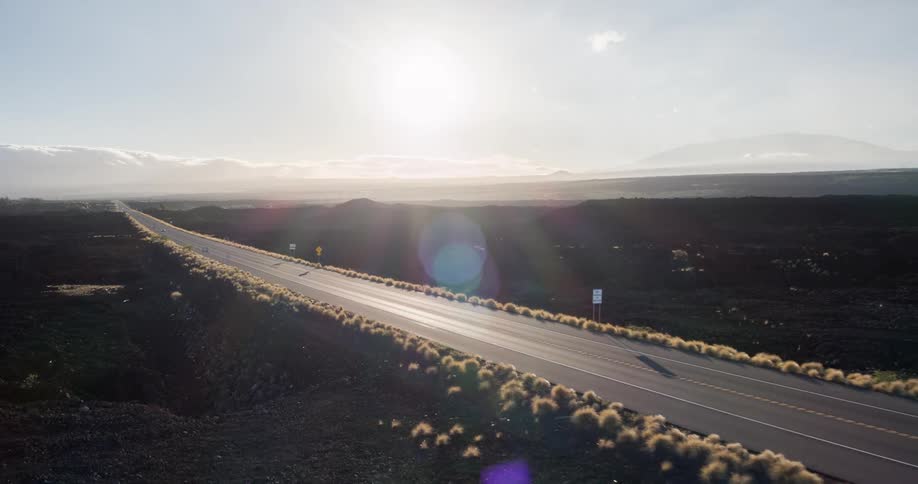 The long highway is empty