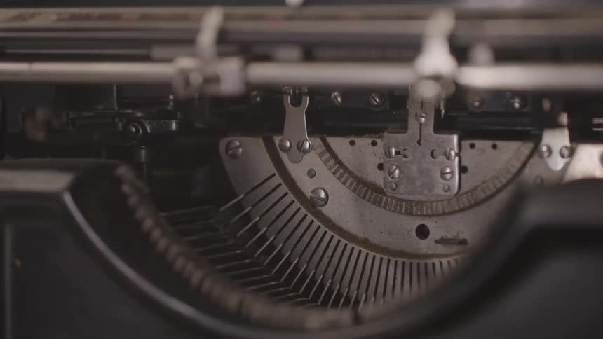 Internal mechanism of an old typewriter