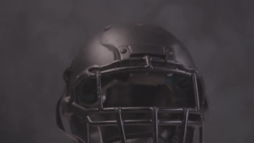 Black american football helmet