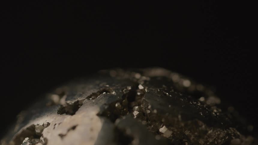 Closeup of a cracked sparkling mineral surface