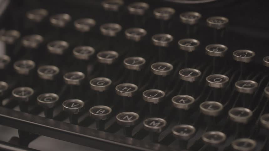 Shade covers the old school typewriter