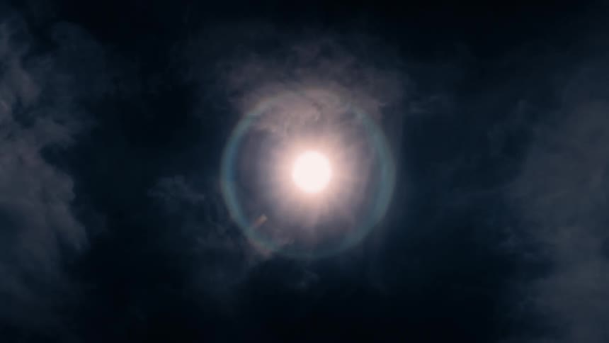 Clouds passing over the moon