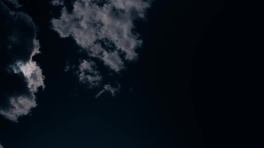 The clouds pass by the sun