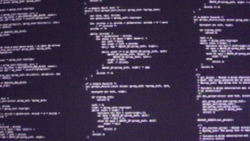 Scrolling lines of code on screen