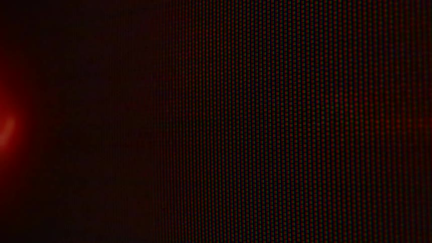 A red line flashes on the screen