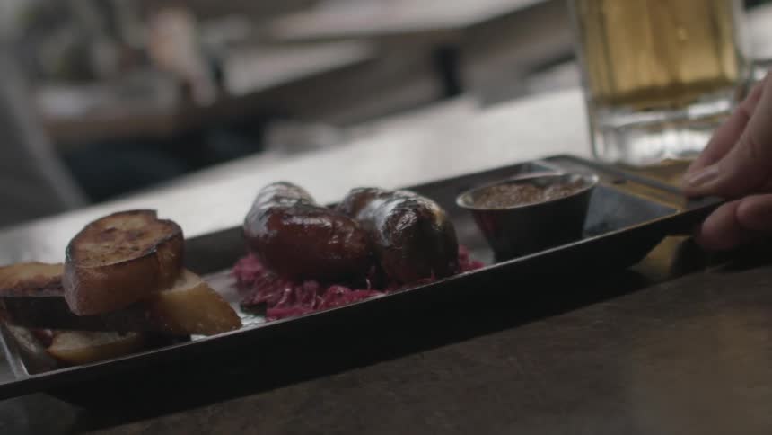 Food is served on a plate